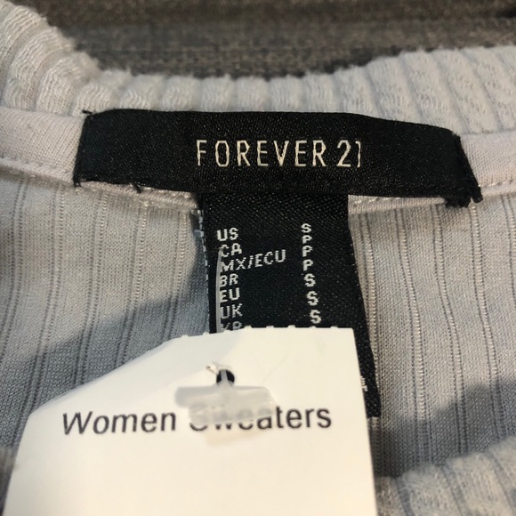 Cropped textured cropped light grey top - Picture 5 of 6